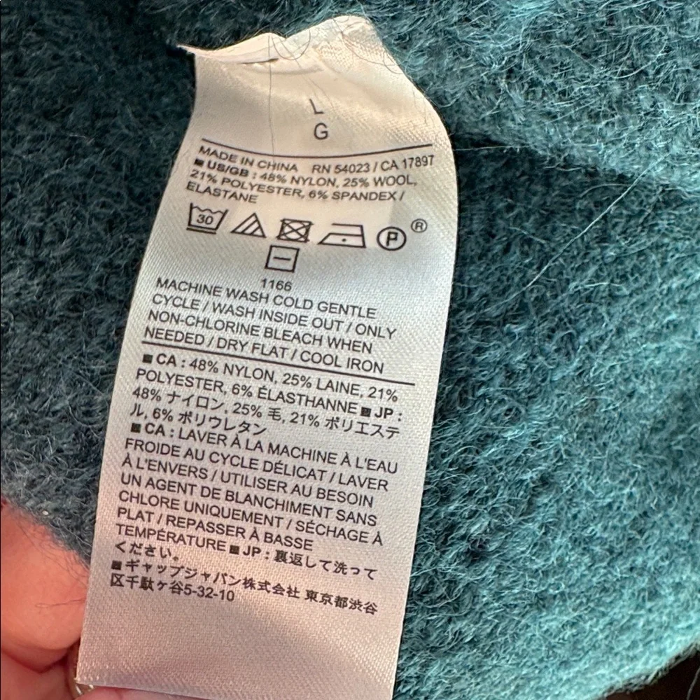 Teal Mock Neck Sweater by Banana Republic long sleeve - Picture 2 of 2